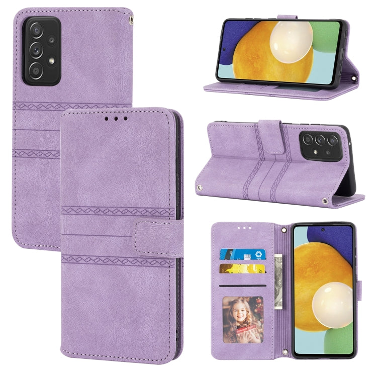 Embossed Striped Magnetic Buckle PU + TPU Horizontal Flip Leather Case with Holder & Card Slot & Wallet & Photo Frame & Sling, For Samsung Galaxy S20 FE 5G, For Samsung Galaxy S21 5G, For Samsung Galaxy S21+ 5G, For Samsung Galaxy S21 Ultra 5G         ...