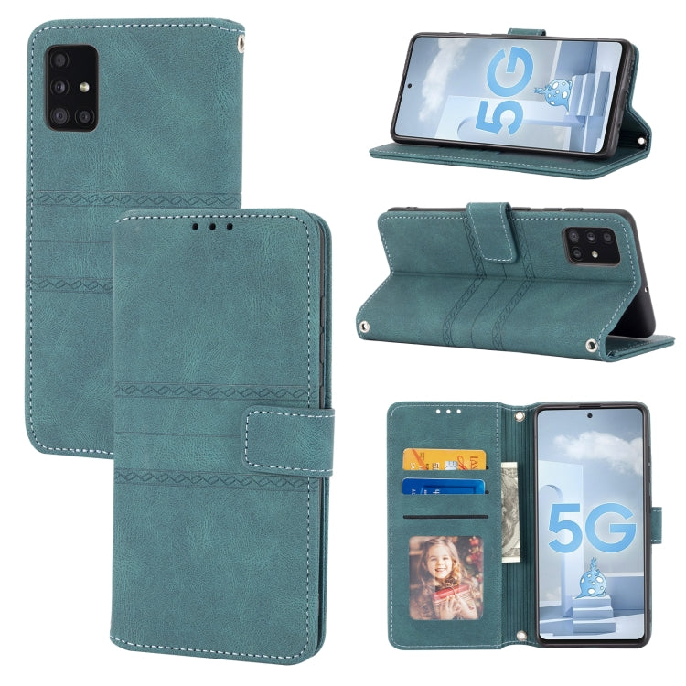Embossed Striped Magnetic Buckle PU + TPU Horizontal Flip Leather Case with Holder & Card Slot & Wallet & Photo Frame & Sling, For Samsung Galaxy S20 FE 5G, For Samsung Galaxy S21 5G, For Samsung Galaxy S21+ 5G, For Samsung Galaxy S21 Ultra 5G         ...