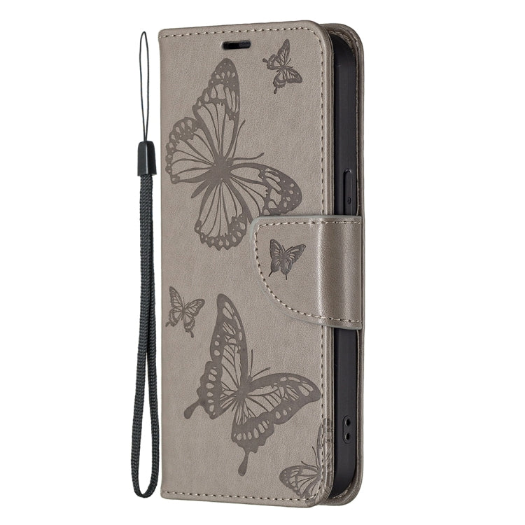 Embossing Two Butterflies Pattern Horizontal Flip PU Leather Case with Holder & Card Slot & Wallet & Lanyard, For iPhone 13 mini, For iPhone 13, For iPhone 13 Pro, For iPhone 13 Pro Max