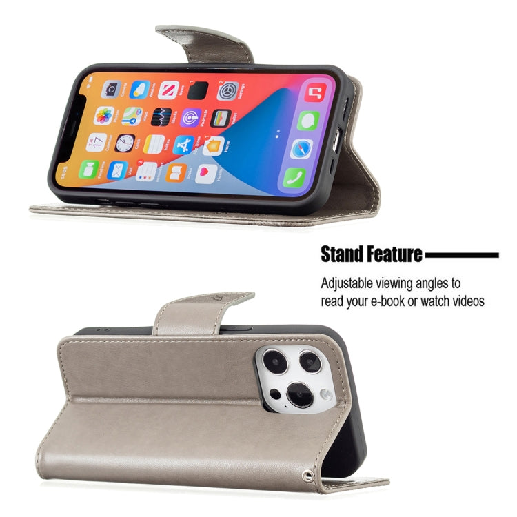 Embossing Two Butterflies Pattern Horizontal Flip PU Leather Case with Holder & Card Slot & Wallet & Lanyard, For iPhone 13 mini, For iPhone 13, For iPhone 13 Pro, For iPhone 13 Pro Max