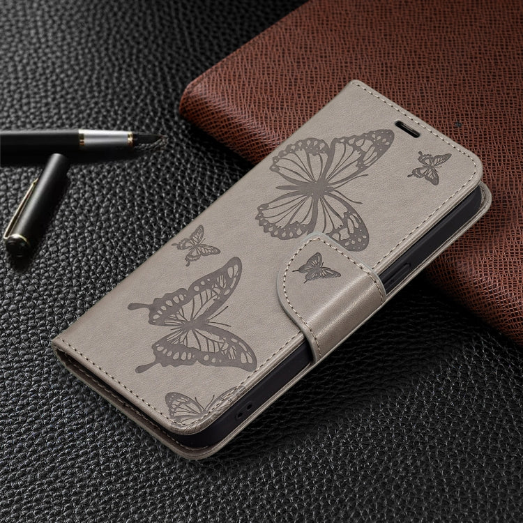 Embossing Two Butterflies Pattern Horizontal Flip PU Leather Case with Holder & Card Slot & Wallet & Lanyard, For iPhone 13 mini, For iPhone 13, For iPhone 13 Pro, For iPhone 13 Pro Max