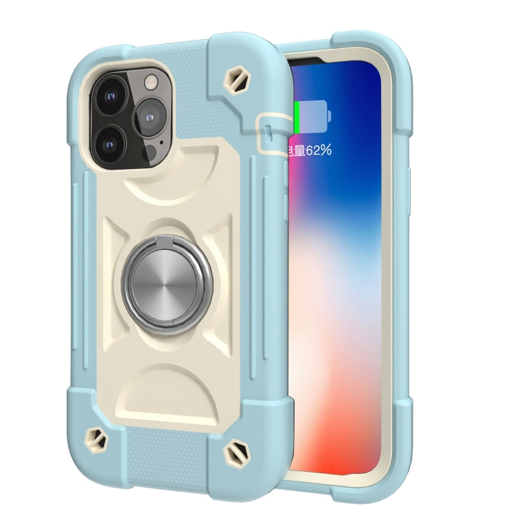 Shockproof Silicone + PC Protective Case with Dual-Ring Holder, For iPhone 13 mini, For iPhone 13, For iPhone 13 Pro, For iPhone 13 Pro Max