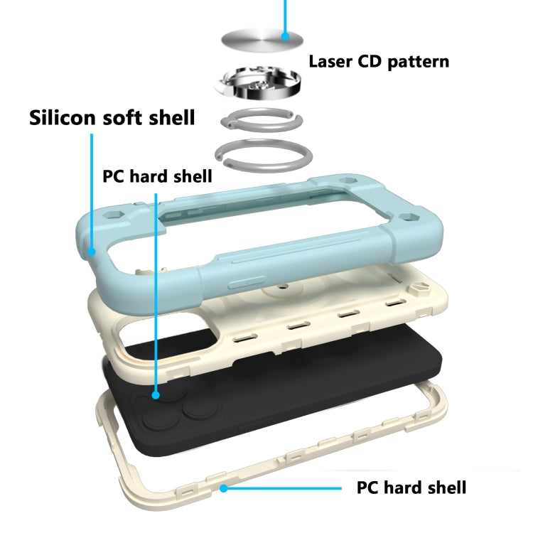 Shockproof Silicone + PC Protective Case with Dual-Ring Holder, For iPhone 13 mini, For iPhone 13, For iPhone 13 Pro, For iPhone 13 Pro Max