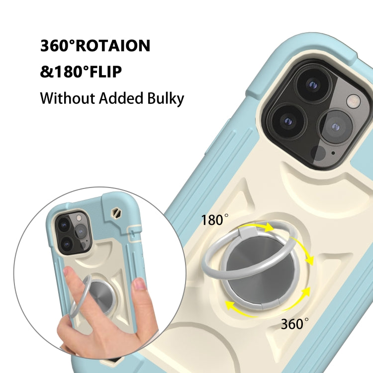 Shockproof Silicone + PC Protective Case with Dual-Ring Holder, For iPhone 13 mini, For iPhone 13, For iPhone 13 Pro, For iPhone 13 Pro Max