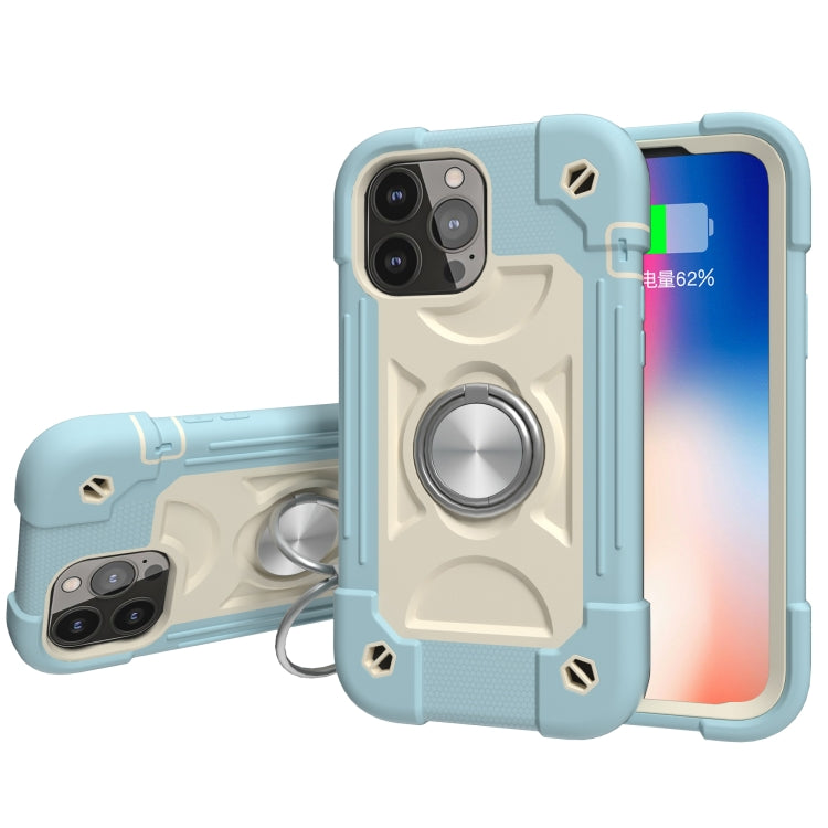 Shockproof Silicone + PC Protective Case with Dual-Ring Holder, For iPhone 13 mini, For iPhone 13, For iPhone 13 Pro, For iPhone 13 Pro Max