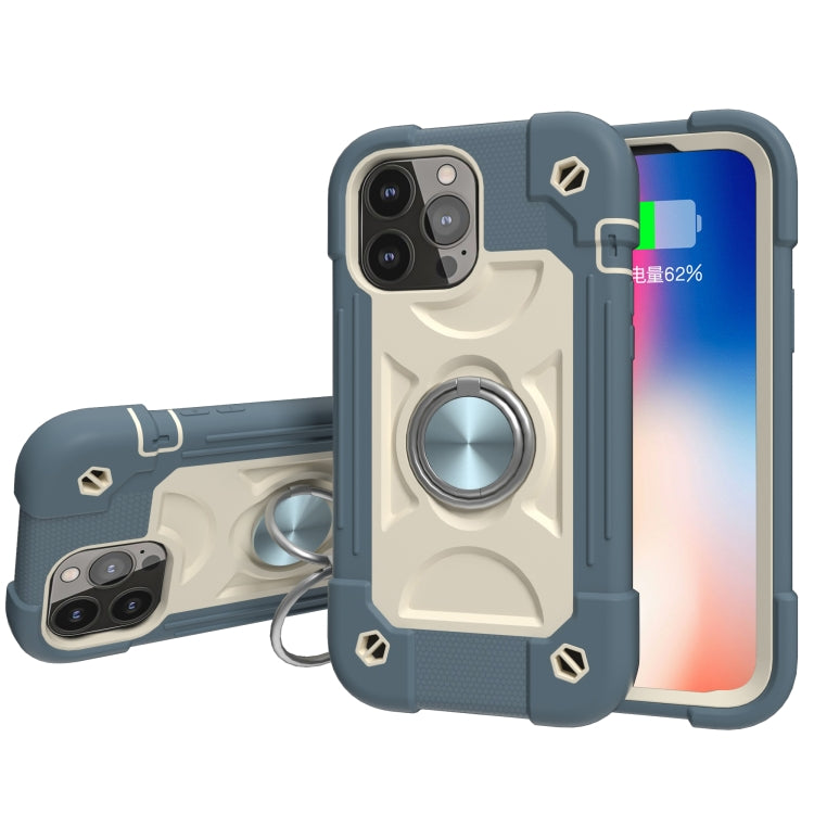 Shockproof Silicone + PC Protective Case with Dual-Ring Holder, For iPhone 13 mini, For iPhone 13, For iPhone 13 Pro, For iPhone 13 Pro Max