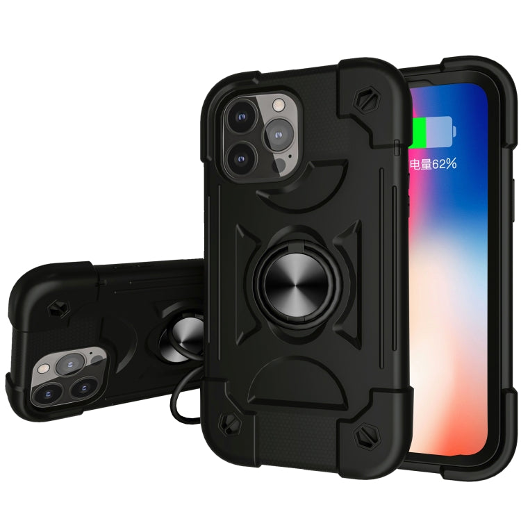 Shockproof Silicone + PC Protective Case with Dual-Ring Holder, For iPhone 13 mini, For iPhone 13, For iPhone 13 Pro, For iPhone 13 Pro Max