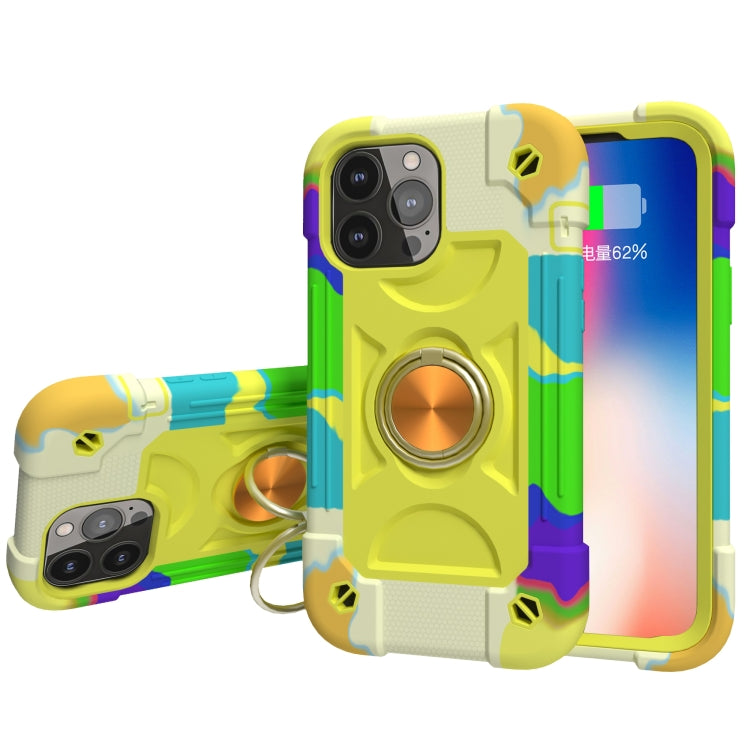 Shockproof Silicone + PC Protective Case with Dual-Ring Holder, For iPhone 13 mini, For iPhone 13, For iPhone 13 Pro, For iPhone 13 Pro Max