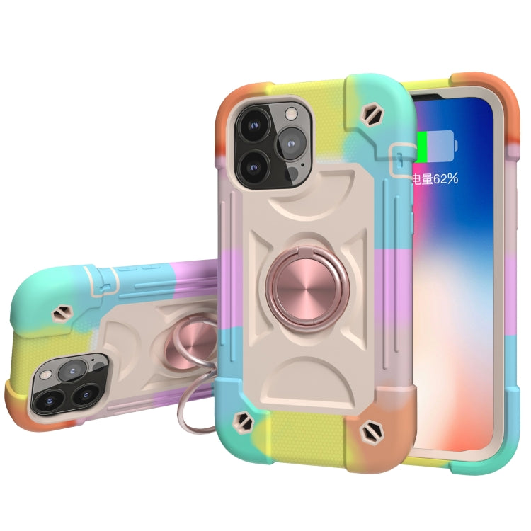 Shockproof Silicone + PC Protective Case with Dual-Ring Holder, For iPhone 13 mini, For iPhone 13, For iPhone 13 Pro, For iPhone 13 Pro Max