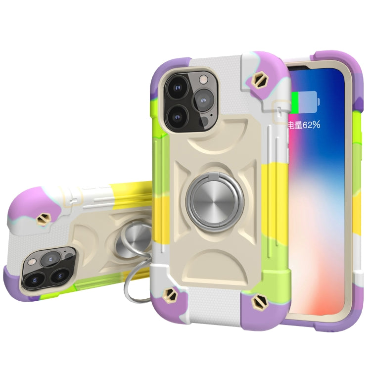 Shockproof Silicone + PC Protective Case with Dual-Ring Holder, For iPhone 13 mini, For iPhone 13, For iPhone 13 Pro, For iPhone 13 Pro Max