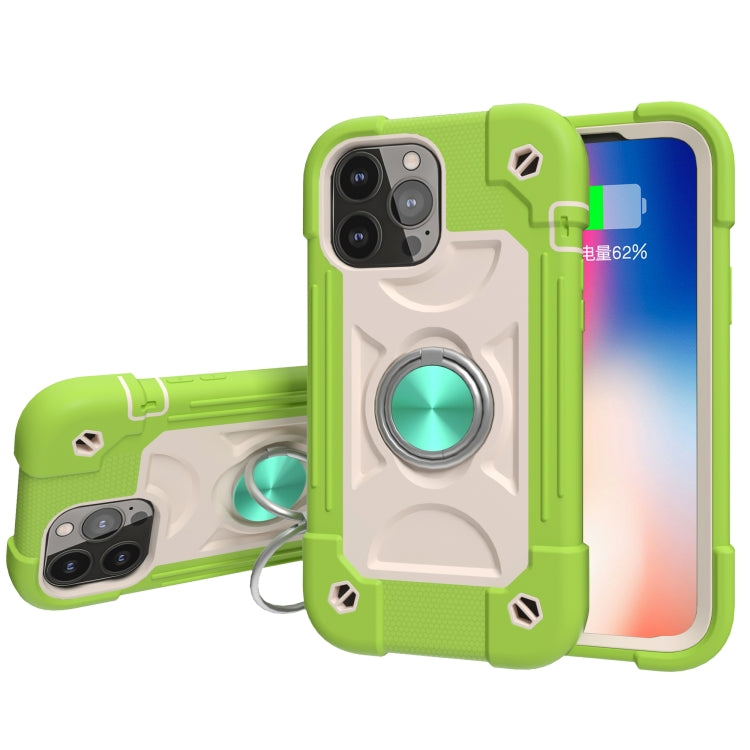 Shockproof Silicone + PC Protective Case with Dual-Ring Holder, For iPhone 13 mini, For iPhone 13, For iPhone 13 Pro, For iPhone 13 Pro Max