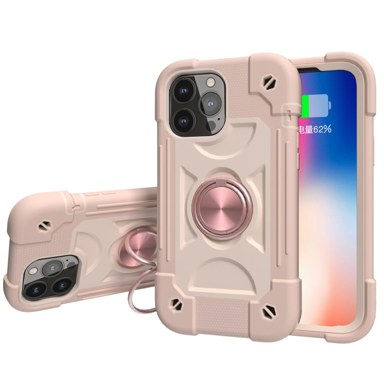 Shockproof Silicone + PC Protective Case with Dual-Ring Holder, For iPhone 13 mini, For iPhone 13, For iPhone 13 Pro, For iPhone 13 Pro Max