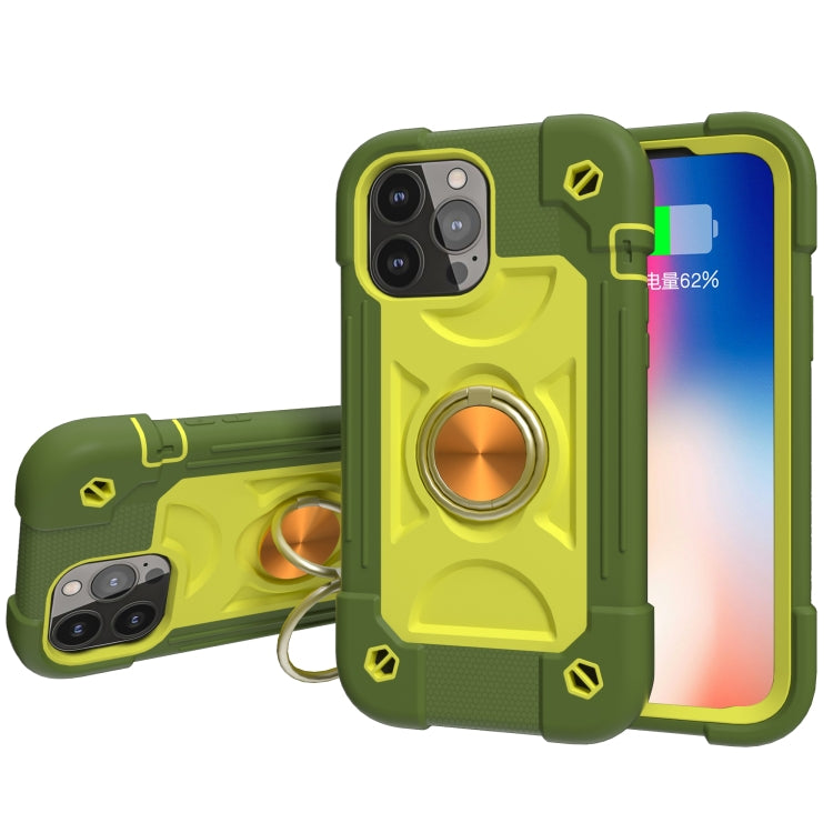 Shockproof Silicone + PC Protective Case with Dual-Ring Holder, For iPhone 13 mini, For iPhone 13, For iPhone 13 Pro, For iPhone 13 Pro Max