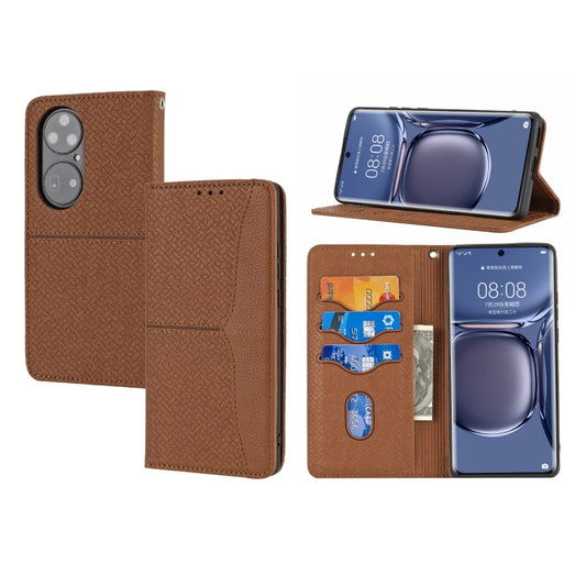 Woven Texture Stitching Magnetic Horizontal Flip PU Leather Case with Holder & Card Slots & Wallet & Lanyard, For Huawei P50, For Huawei P50 Pro, For Honor 50, For Honor 50 Pro, For Honor 50 SE