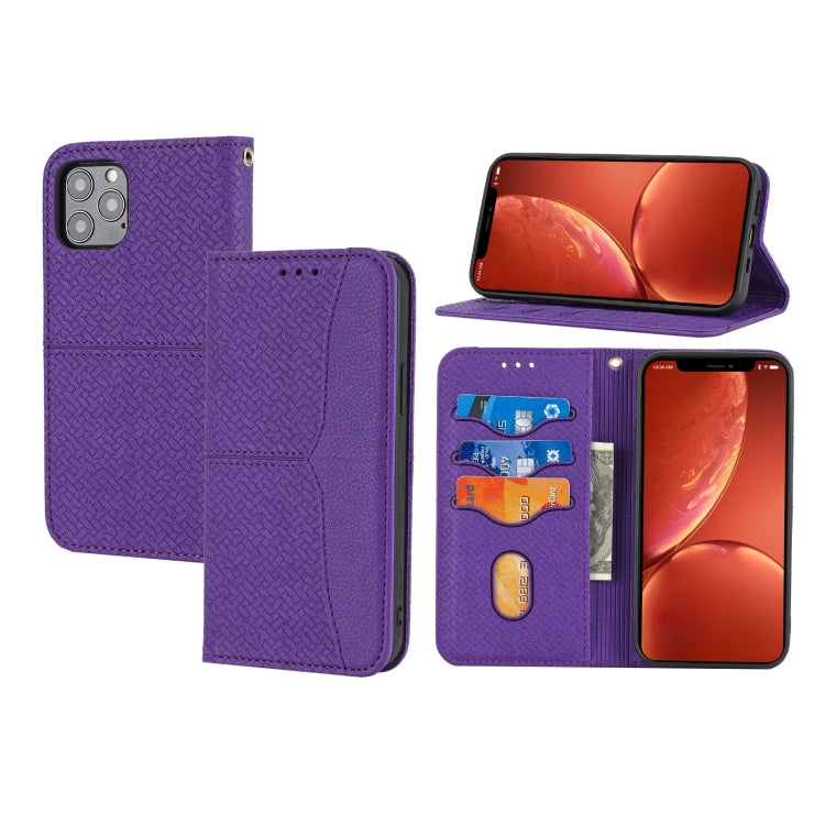 Woven Texture Stitching Magnetic Horizontal Flip PU Leather Case with Holder & Card Slots & Wallet & Lanyard, For iPhone 13 Pro, For iPhone 13 Pro Max, For iPhone SE 2022 / SE 2020 / 8 / 7, For iPhone XR, For iPhone X / XS, For iPhone XS Max