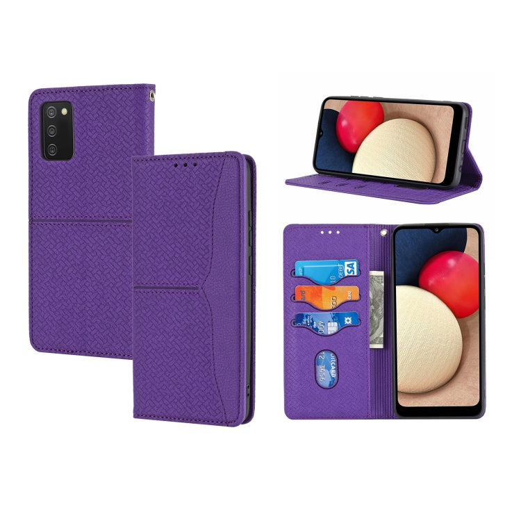 Woven Texture Stitching Magnetic Horizontal Flip PU Leather Case with Holder & Card Slots & Wallet & Lanyard, For Samsung Galaxy A52 4G / 5G, For Samsung Galaxy S20 FE, For Samsung Galaxy A02s 164mm, For Samsung Galaxy A02s 166mm                       ...