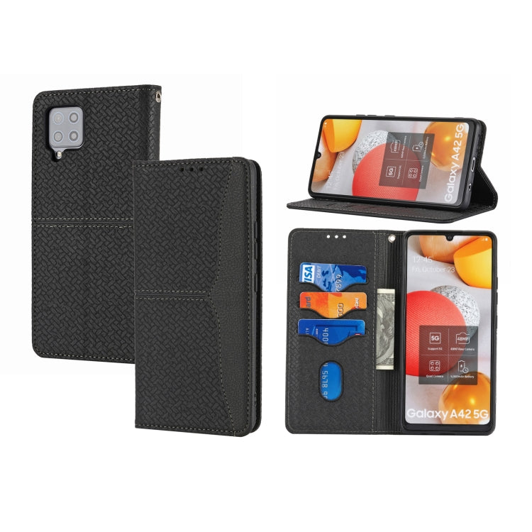 Woven Texture Stitching Magnetic Horizontal Flip PU Leather Case with Holder & Card Slots & Wallet & Lanyard, For Samsung Galaxy A52 4G / 5G, For Samsung Galaxy S20 FE, For Samsung Galaxy A02s 164mm, For Samsung Galaxy A02s 166mm                       ...