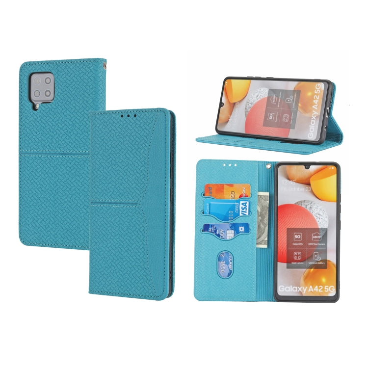 Woven Texture Stitching Magnetic Horizontal Flip PU Leather Case with Holder & Card Slots & Wallet & Lanyard, For Samsung Galaxy A52 4G / 5G, For Samsung Galaxy S20 FE, For Samsung Galaxy A02s 164mm, For Samsung Galaxy A02s 166mm                       ...