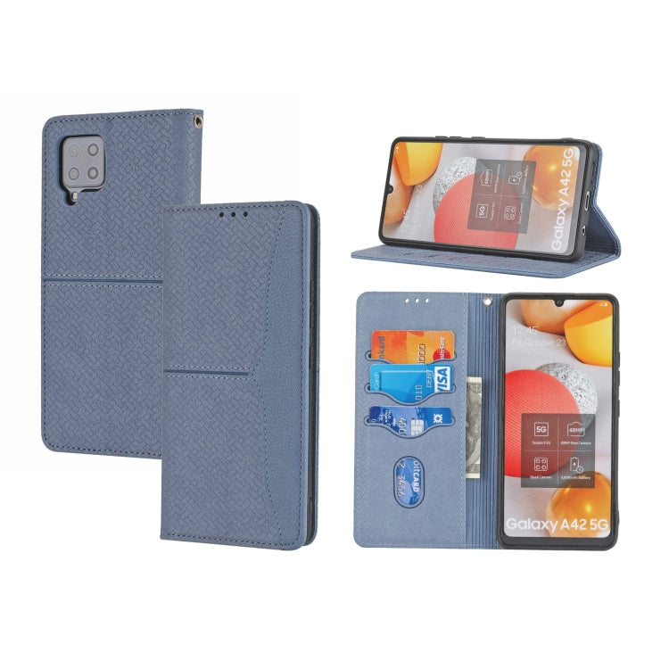 Woven Texture Stitching Magnetic Horizontal Flip PU Leather Case with Holder & Card Slots & Wallet & Lanyard, For Samsung Galaxy A52 4G / 5G, For Samsung Galaxy S20 FE, For Samsung Galaxy A02s 164mm, For Samsung Galaxy A02s 166mm                       ...
