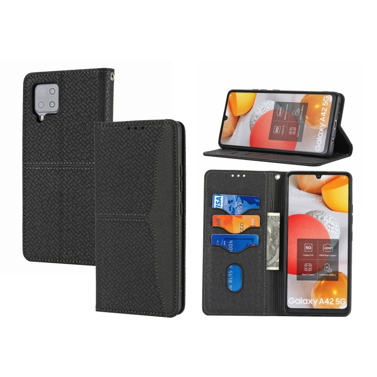Woven Texture Stitching Magnetic Horizontal Flip PU Leather Case with Holder & Card Slots & Wallet & Lanyard, For Samsung Galaxy A32 4G, For Samsung Galaxy A32 5G, For Samsung Galaxy A42 5G, For Samsung Galaxy A51, For Samsung Galaxy A71               ...