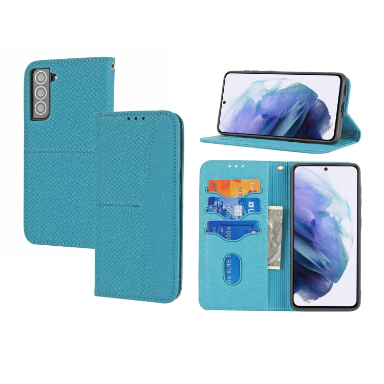 Woven Texture Stitching Magnetic Horizontal Flip PU Leather Case with Holder & Card Slots & Wallet & Lanyard, For Samsung Galaxy S21+ 5G, For Samsung Galaxy S21 Ultra 5G