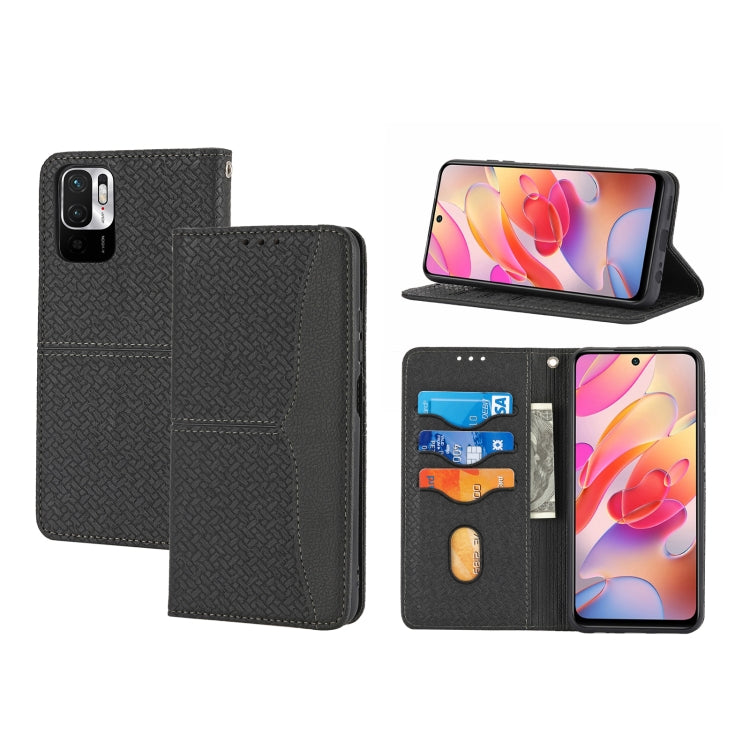 Woven Texture Stitching Magnetic Horizontal Flip PU Leather Case with Holder & Card Slots & Wallet & Lanyard, For Xiaomi Redmi Note 9 5G, For Xiaomi Redmi Note 9 Pro Max, For Xiaomi Redmi Note 10, For Xiaomi Redmi Note 10 5G                            ...
