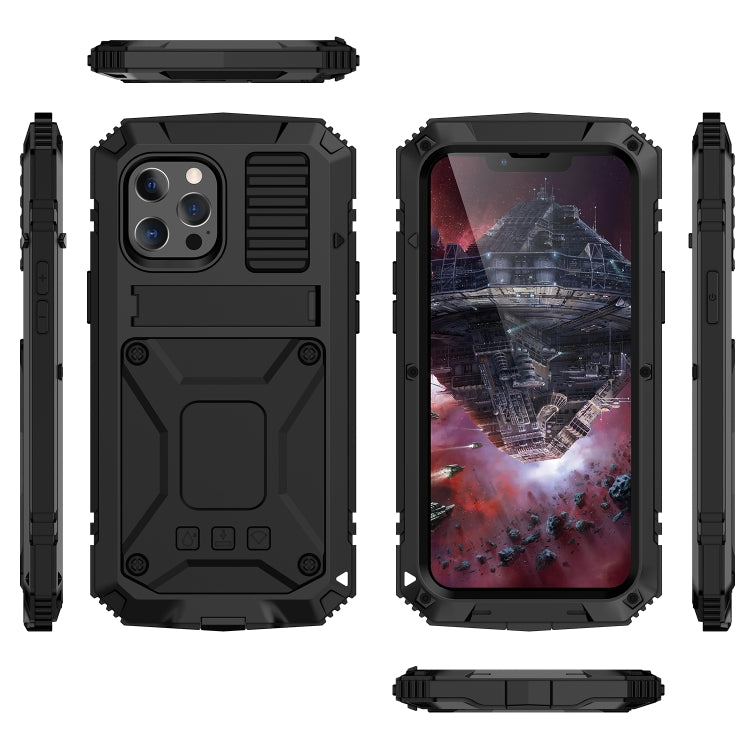 R-JUST Shockproof Waterproof Dust-proof Metal + Silicone Protective Case with Holder, For iPhone 13, For iPhone 13 Pro, For iPhone 13 Pro Max, For iPhone 13 mini