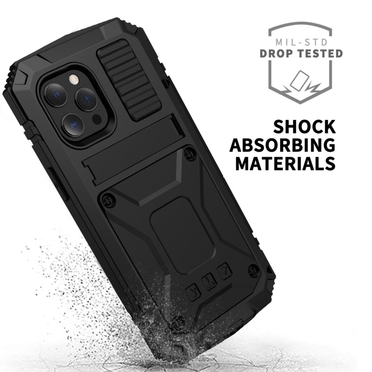 R-JUST Shockproof Waterproof Dust-proof Metal + Silicone Protective Case with Holder, For iPhone 13, For iPhone 13 Pro, For iPhone 13 Pro Max, For iPhone 13 mini