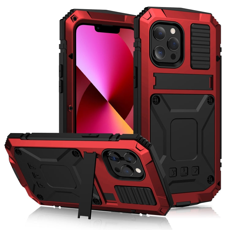 R-JUST Shockproof Waterproof Dust-proof Metal + Silicone Protective Case with Holder, For iPhone 13, For iPhone 13 Pro, For iPhone 13 Pro Max, For iPhone 13 mini