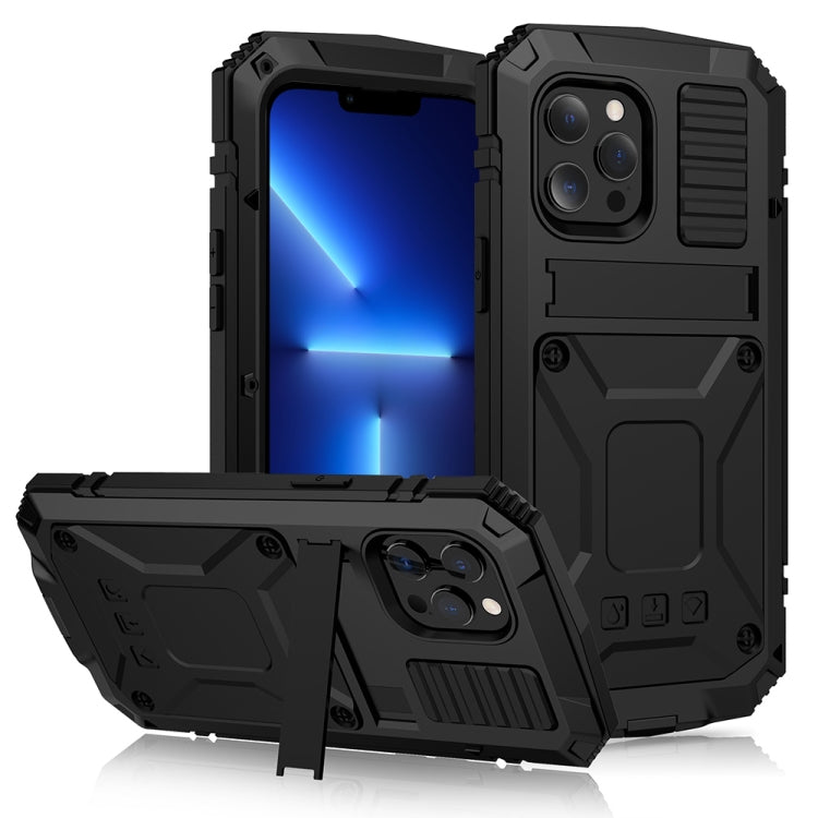 R-JUST Shockproof Waterproof Dust-proof Metal + Silicone Protective Case with Holder, For iPhone 13, For iPhone 13 Pro, For iPhone 13 Pro Max, For iPhone 13 mini