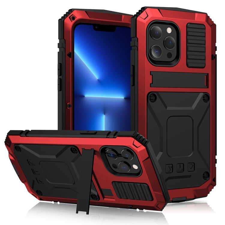 R-JUST Shockproof Waterproof Dust-proof Metal + Silicone Protective Case with Holder, For iPhone 13, For iPhone 13 Pro, For iPhone 13 Pro Max, For iPhone 13 mini