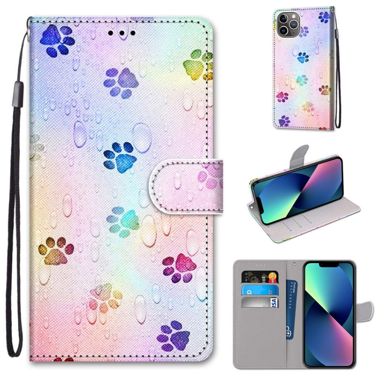 Coloured Drawing Cross Texture Horizontal Flip PU Leather Case with Holder & Card Slots & Wallet & Lanyard, For iPhone 13 mini, For iPhone 13