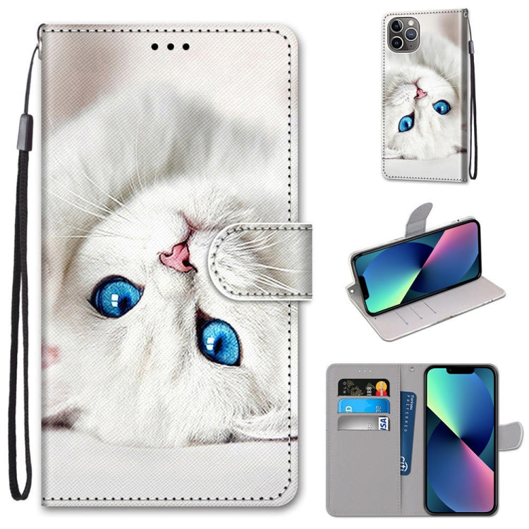 Coloured Drawing Cross Texture Horizontal Flip PU Leather Case with Holder & Card Slots & Wallet & Lanyard, For iPhone 13 mini, For iPhone 13