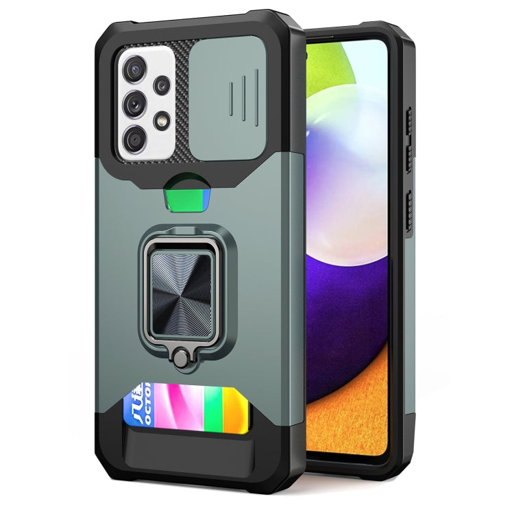 Sliding Camera Cover Design PC + TPU Shockproof Case with Ring Holder & Card Slot, For Google Pixel 6 Pro, For Samsung Galaxy A52, For Samsung Galaxy A72, For Samsung Galaxy S21, For Samsung Galaxy S21+, For Samsung Galaxy A12