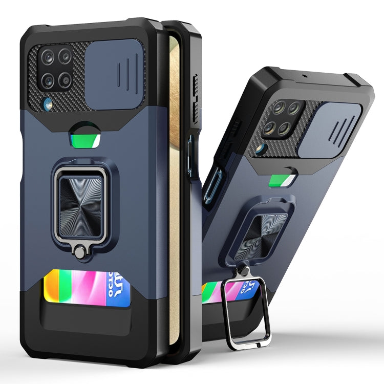 Sliding Camera Cover Design PC + TPU Shockproof Case with Ring Holder & Card Slot, For Google Pixel 6 Pro, For Samsung Galaxy A52, For Samsung Galaxy A72, For Samsung Galaxy S21, For Samsung Galaxy S21+, For Samsung Galaxy A12
