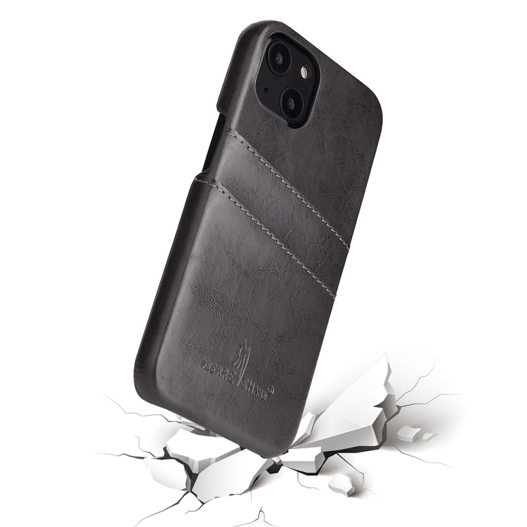 Fierre Shann Retro Oil Wax Texture PU Leather Case with Card Slots, For iPhone 13, For iPhone 13 Mini, For iPhone 13 Pro, For iPhone 13 Pro Max