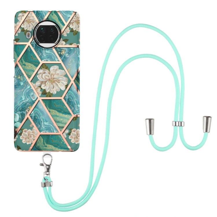 Electroplating Splicing Marble Flower Pattern TPU Shockproof Case with Lanyard, For Xiaomi Mi 11i / Poco F3, For Xiaomi Poco M3 / Redmi Note 9 4G, For Xiaomi Redmi 9A, For Xiaomi Mi 10 Lite 5G, For Xiaomi Mi 10T Lite 5G, For Xiaomi Mi 10T 5G / 10T Pro ...