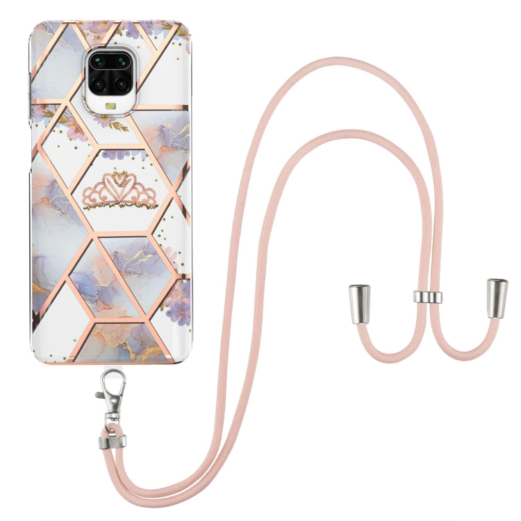 Electroplating Splicing Marble Flower Pattern TPU Shockproof Case with Lanyard, For Xiaomi Mi 11i / Poco F3, For Xiaomi Poco M3 / Redmi Note 9 4G, For Xiaomi Redmi 9A, For Xiaomi Mi 10 Lite 5G, For Xiaomi Mi 10T Lite 5G, For Xiaomi Mi 10T 5G / 10T Pro ...