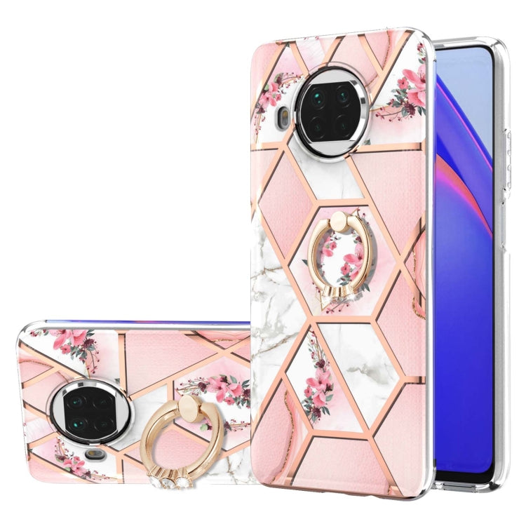 Electroplating Splicing Marble Flower Pattern TPU Shockproof Case with Rhinestone Ring Holder, For Xiaomi Mi 11i, For Xiaomi Poco M3, For Xiaomi Redmi 9A, For Xiaomi Mi 10 Lite, For Xiaomi Mi 10T Lite, For Xiaomi Mi 10T / Mi 10T Pro                    ...