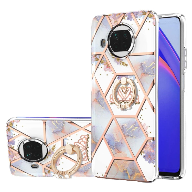 Electroplating Splicing Marble Flower Pattern TPU Shockproof Case with Rhinestone Ring Holder, For Xiaomi Mi 11i, For Xiaomi Poco M3, For Xiaomi Redmi 9A, For Xiaomi Mi 10 Lite, For Xiaomi Mi 10T Lite, For Xiaomi Mi 10T / Mi 10T Pro                    ...