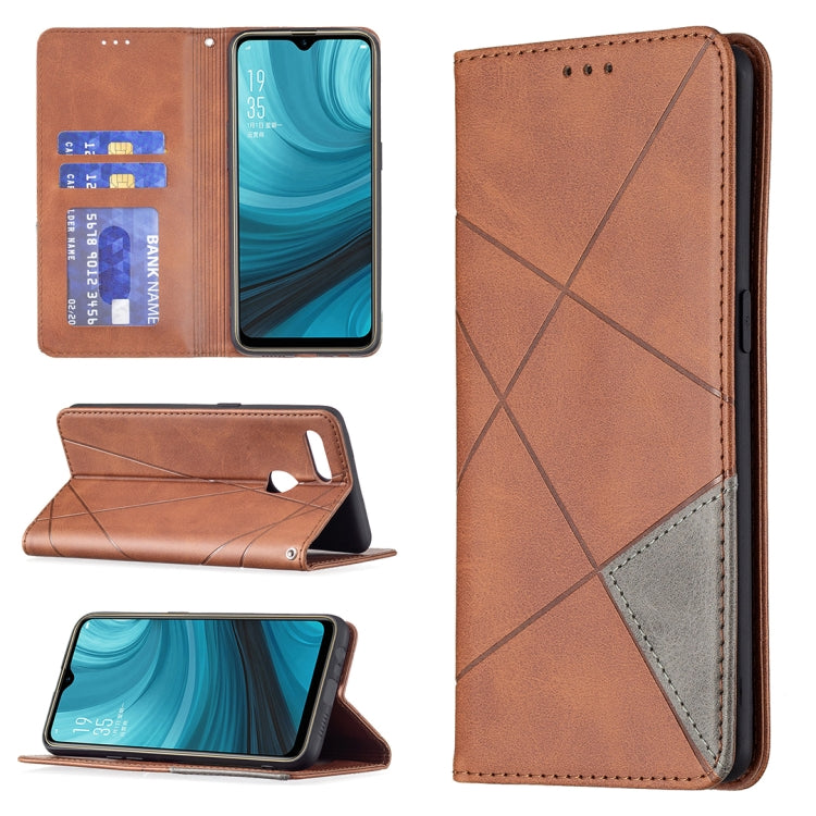 Rhombus Texture Horizontal Flip Magnetic Leather Case with Holder & Card Slots, For OPPO A7, For OPPO A15, For OPPO A54 4G / A55 5G, For OPPO A74 4G / F19 4G, For OPPO A74 5G / A93 5G / A54 5G, For OPPO A94 4G / Reno 5F / F19 Pro                       ...