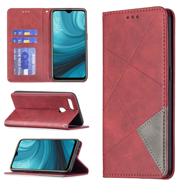 Rhombus Texture Horizontal Flip Magnetic Leather Case with Holder & Card Slots, For OPPO A7, For OPPO A15, For OPPO A54 4G / A55 5G, For OPPO A74 4G / F19 4G, For OPPO A74 5G / A93 5G / A54 5G, For OPPO A94 4G / Reno 5F / F19 Pro                       ...