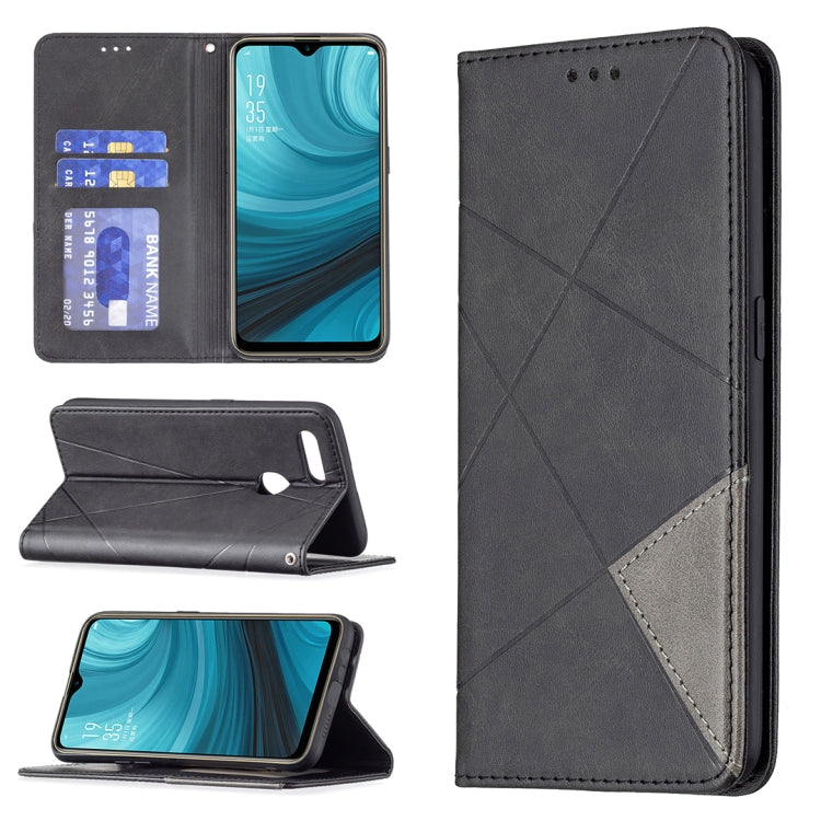 Rhombus Texture Horizontal Flip Magnetic Leather Case with Holder & Card Slots, For OPPO A7, For OPPO A15, For OPPO A54 4G / A55 5G, For OPPO A74 4G / F19 4G, For OPPO A74 5G / A93 5G / A54 5G, For OPPO A94 4G / Reno 5F / F19 Pro                       ...