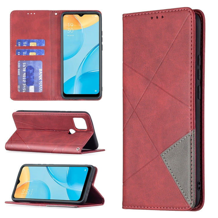 Rhombus Texture Horizontal Flip Magnetic Leather Case with Holder & Card Slots, For OPPO A7, For OPPO A15, For OPPO A54 4G / A55 5G, For OPPO A74 4G / F19 4G, For OPPO A74 5G / A93 5G / A54 5G, For OPPO A94 4G / Reno 5F / F19 Pro                       ...
