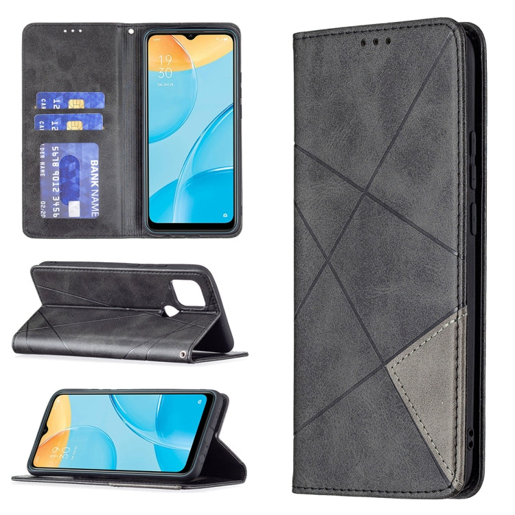 Rhombus Texture Horizontal Flip Magnetic Leather Case with Holder & Card Slots, For OPPO A7, For OPPO A15, For OPPO A54 4G / A55 5G, For OPPO A74 4G / F19 4G, For OPPO A74 5G / A93 5G / A54 5G, For OPPO A94 4G / Reno 5F / F19 Pro                       ...