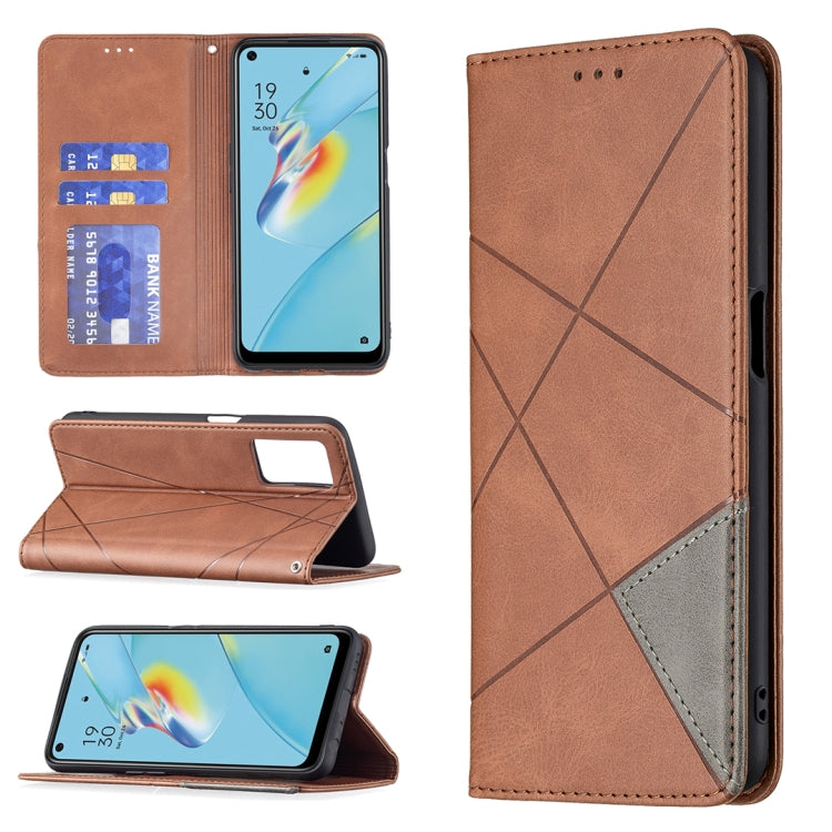 Rhombus Texture Horizontal Flip Magnetic Leather Case with Holder & Card Slots, For OPPO A7, For OPPO A15, For OPPO A54 4G / A55 5G, For OPPO A74 4G / F19 4G, For OPPO A74 5G / A93 5G / A54 5G, For OPPO A94 4G / Reno 5F / F19 Pro                       ...