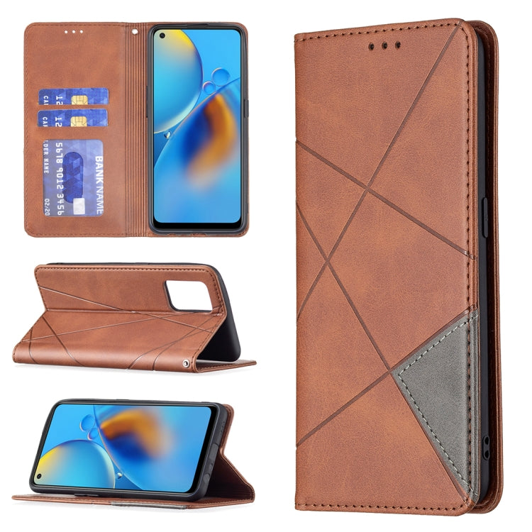 Rhombus Texture Horizontal Flip Magnetic Leather Case with Holder & Card Slots, For OPPO A7, For OPPO A15, For OPPO A54 4G / A55 5G, For OPPO A74 4G / F19 4G, For OPPO A74 5G / A93 5G / A54 5G, For OPPO A94 4G / Reno 5F / F19 Pro                       ...