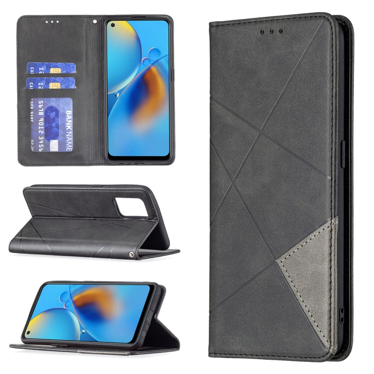Rhombus Texture Horizontal Flip Magnetic Leather Case with Holder & Card Slots, For OPPO A7, For OPPO A15, For OPPO A54 4G / A55 5G, For OPPO A74 4G / F19 4G, For OPPO A74 5G / A93 5G / A54 5G, For OPPO A94 4G / Reno 5F / F19 Pro                       ...