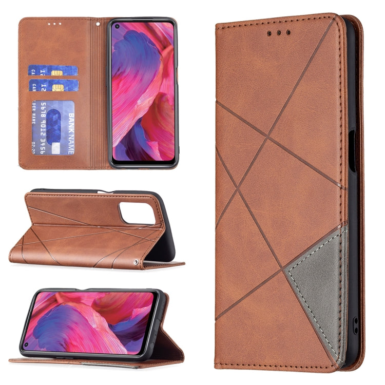 Rhombus Texture Horizontal Flip Magnetic Leather Case with Holder & Card Slots, For OPPO A7, For OPPO A15, For OPPO A54 4G / A55 5G, For OPPO A74 4G / F19 4G, For OPPO A74 5G / A93 5G / A54 5G, For OPPO A94 4G / Reno 5F / F19 Pro                       ...