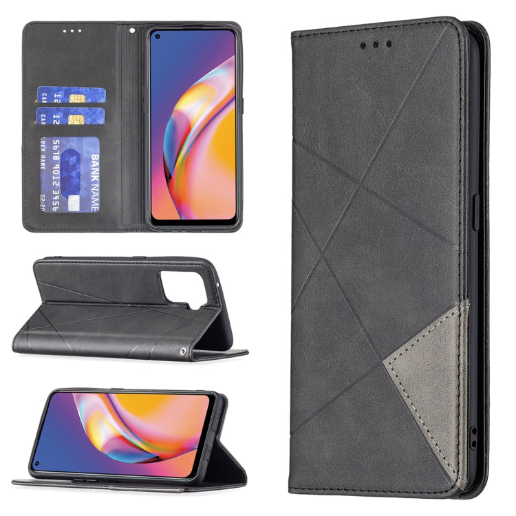 Rhombus Texture Horizontal Flip Magnetic Leather Case with Holder & Card Slots, For OPPO A7, For OPPO A15, For OPPO A54 4G / A55 5G, For OPPO A74 4G / F19 4G, For OPPO A74 5G / A93 5G / A54 5G, For OPPO A94 4G / Reno 5F / F19 Pro                       ...